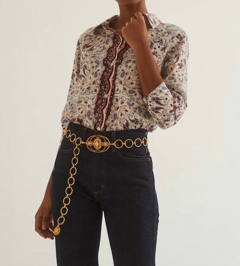 NEW CARA CARA relaxed shirt in paisley scarf ivory